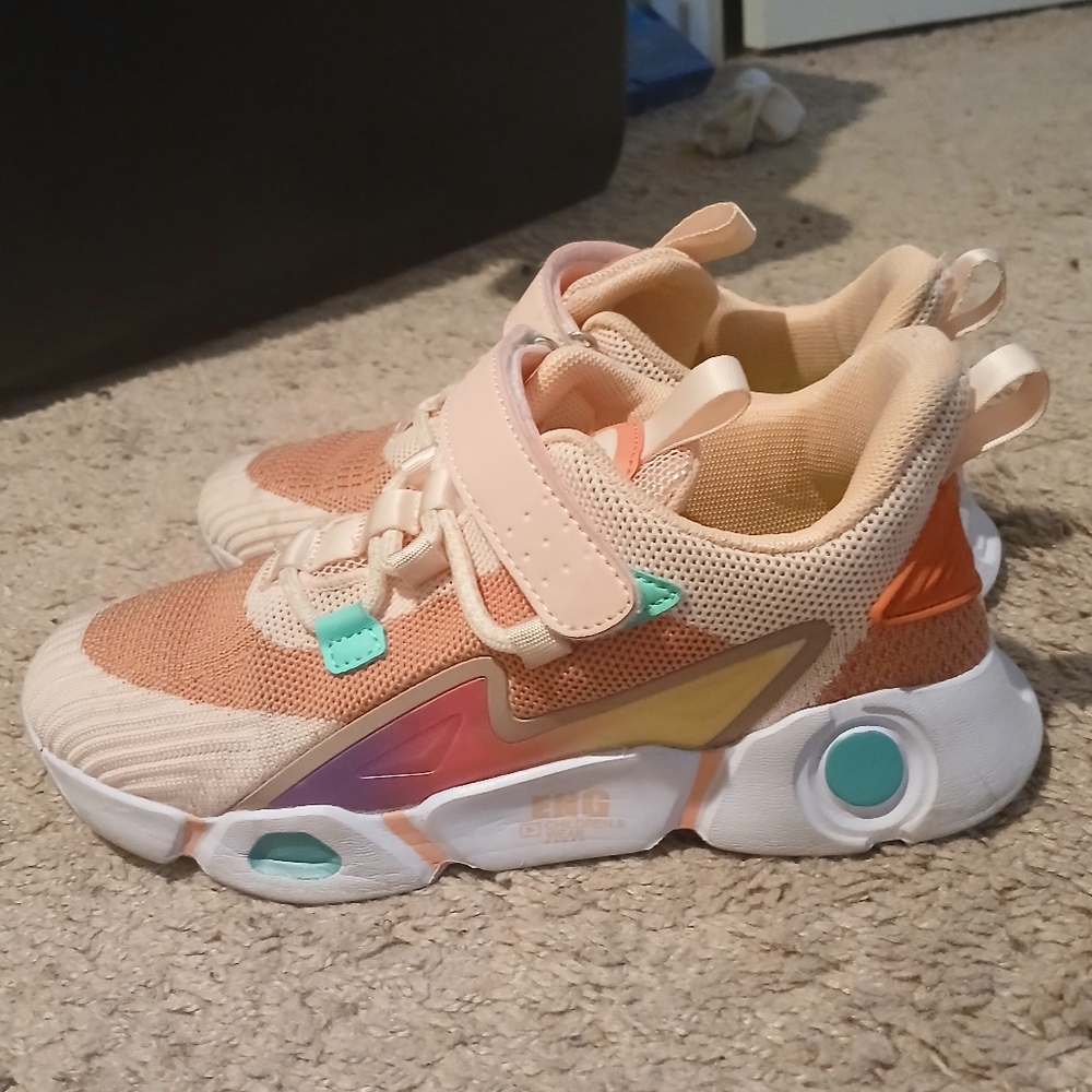 Kid's Children's Girl's Pink Multicolored Sneakers Running Shoes